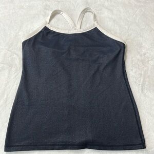 Lululemon Blue Mesh Racerback Tank w/ Built-In Bra — Sz 10 — EUC
